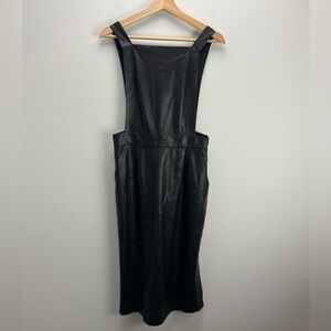 Kitri Faux Leather Jumper Dress Black Vegan UK Womens Size 10 US 6 Chic Baddie